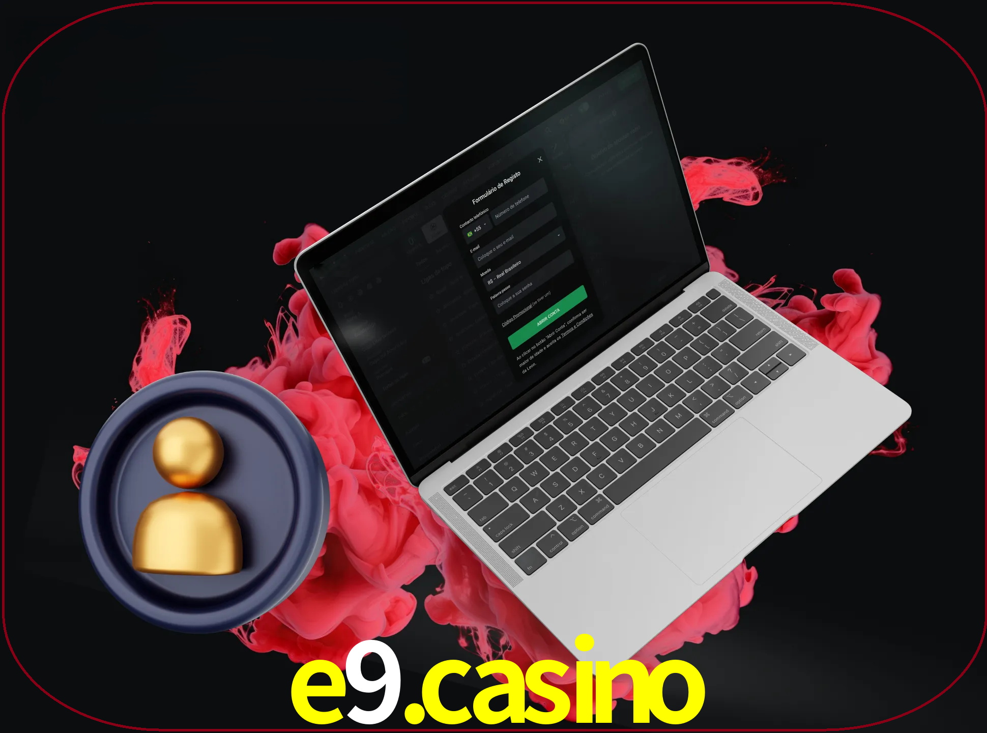 No cabeçalho do site E9.CASINO, clique no botão que o levará a um formulário especial onde terá de introduzir as suas informações actuais.